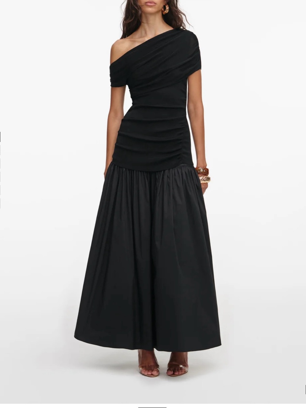NWT’s Self-Portrait Black Cotton 2-piece Draped Knit Midi Dress